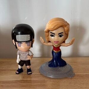 Neji Hyuga Naruto & Captain Marvel Anime Character Figurines Set